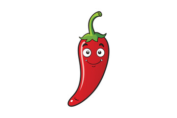 Chili Pepper Vegetable Vector Illustration on White Background

