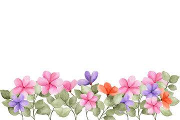 Watercolor flowers background vector for design.