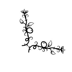Vintage Calligraphic Corners Decoration