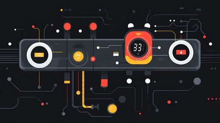 Fototapeta premium Tech Control Panel Interface Design. (1)