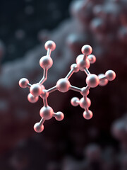 monolaurin molecular structure, 3d model molecule, mono-ester, structural chemical formula view from a microscope