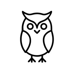 Fototapeta premium Simple Line Art Illustration of a Cute Cartoon Owl
