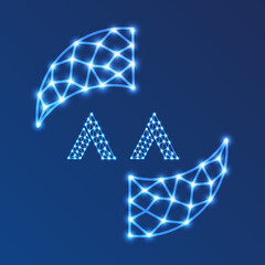 low poly aa letter logo design 