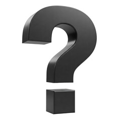 question mark on white