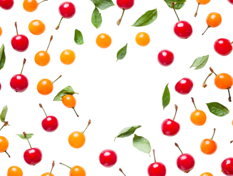 Organic Acerola Cherries in Vibrant White Space