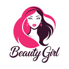 Beauty girl ink-salon-logo-vector  