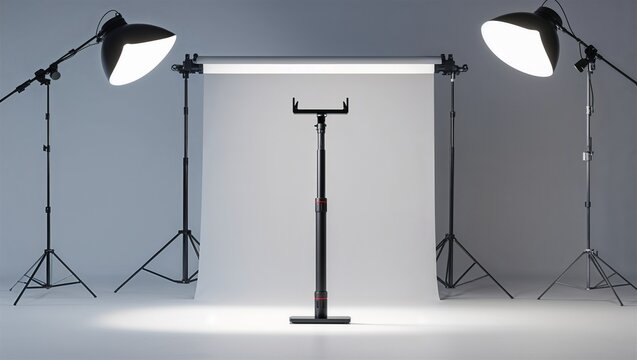 Photorealistic image of a magnetic photo frame with clear front and back in a studio setting