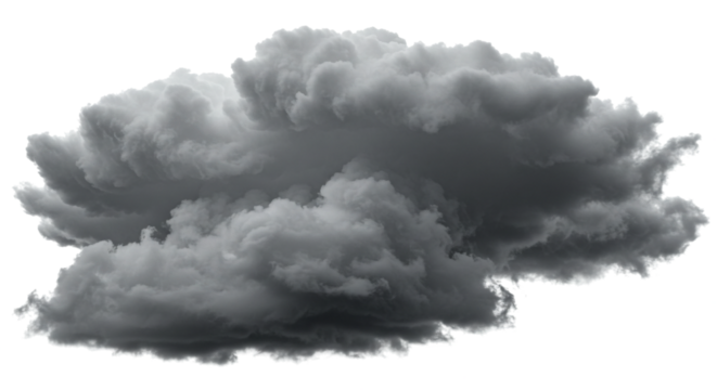Dark Cloud Isolated Against White Sky Weather Element