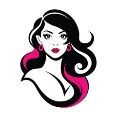 Beauty girl ink-salon-logo-vector  