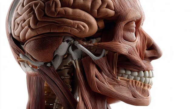 Educational detailed human anatomy model in laboratory - Powered by Adobe