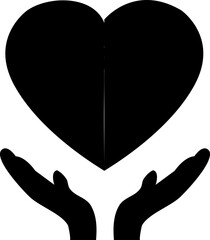 heart in hands silhouette vector file svg