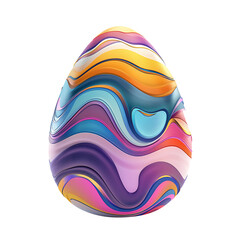 Vibrant Easter Egg Design: Colorful Abstract Waves