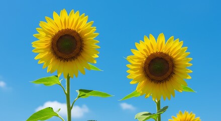 Fototapeta premium Sunflower Against Blue Sky Background