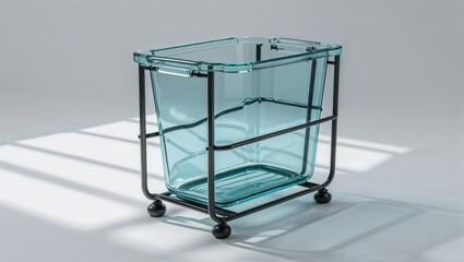 Photorealistic image of a glass storage bowl set