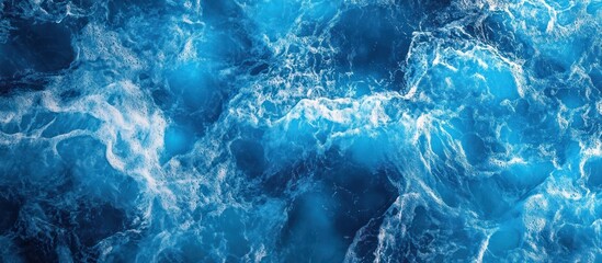 Obraz premium Ocean wave texture, deep blue water, white foam, background, design