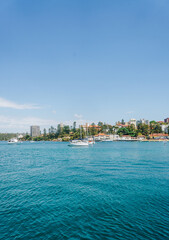 Obraz premium Portrait shot of Federation Point on the Manly Ferry in Sydney, NSW, Australia