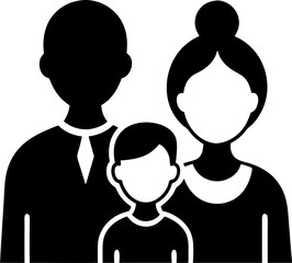 Happy family silhouette set, Family silhouettes, Vector illustration silhouettes of family, Collection of family silhouettes on transparent background