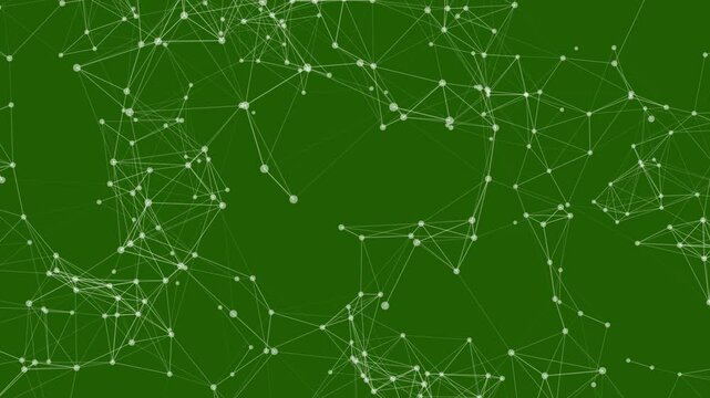 Animation of triangle Futuristic Plexus Network on green screen background