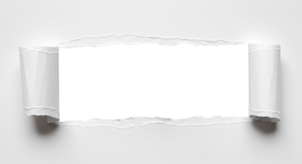 Torn Paper Revealing White Space for Text or Image