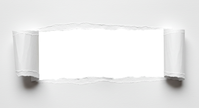 Torn Paper Revealing White Space for Text or Image
