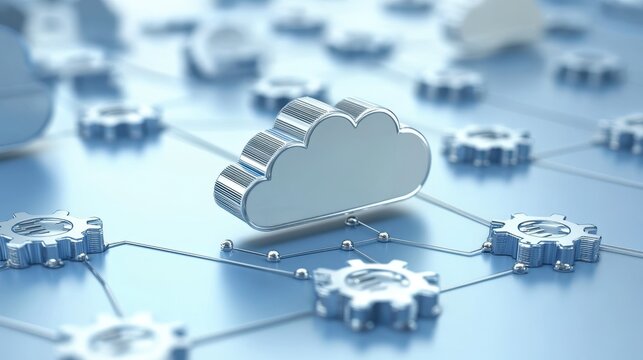 An image showcasing automated data migration tools for cloud adoption, illustrating the seamless transition of data through cloud-based platforms.