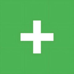 Obraz premium Green Background White Plus Sign Icon