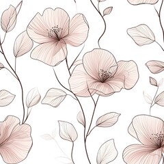 Delicate floral pattern with pale blossoms and delicate lines.