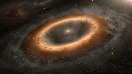 Cosmic ring nebula with central star.