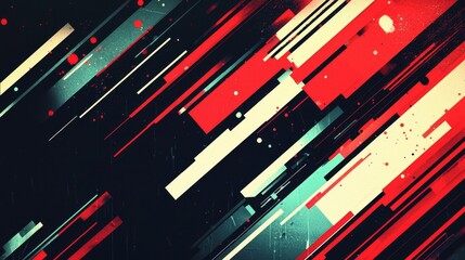 Stunning interplay of colors and shapes in a vibrant red and black striped pattern. 