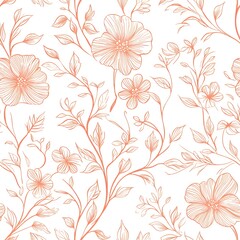 Delicate floral pattern design with pastel pink lines.