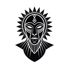 African Tribal Mask With Spiritual Aura