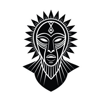 African Tribal Mask With Spiritual Aura