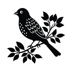 Bird Sitting On A Tree Branch