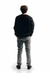 Person From Behind in Sweater and Jeans