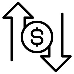 Profit loss icon in vector illustration