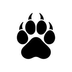 Bobcat foot Print  silhouette icon vector flat design.