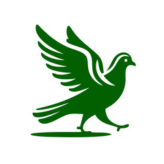 Obraz premium Green Bird Taking Flight: A Symbol of Peace and Hope