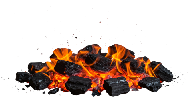 Fiery red and orange flames burn hot against a black backdrop