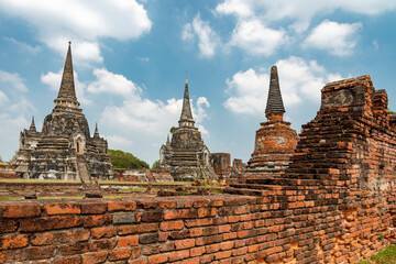 Ayutthaya,Royal Palace pagodas,Thailand,Southeast Asia.