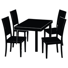 Fototapeta premium Chairs and tables vector