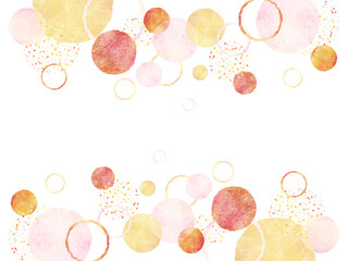 暖かい色の抽象的な丸の背景イラスト