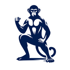 Powerful Monkey: Muscular Primate Vector Art