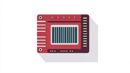 Red Circuit Board Barcode Scan.
