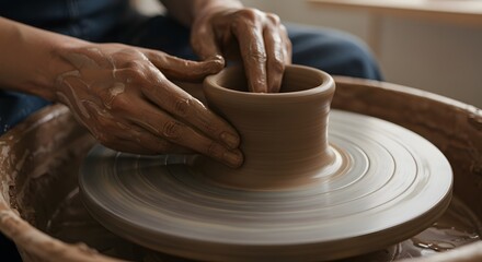Fototapeta premium Pottery Creation on Wheel