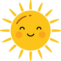 Fototapeta premium sun cartoon character icon vector illustration