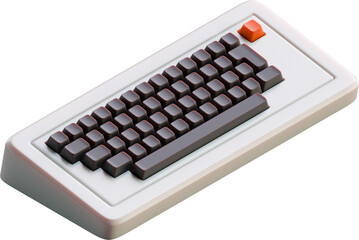 3d render of vintage computer keyboard.