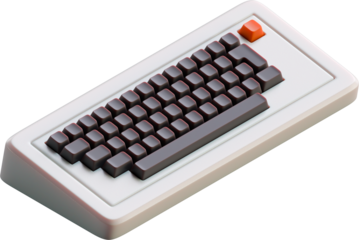 3d render of vintage computer keyboard.