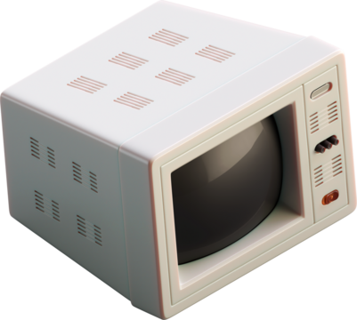 3d render of vintage computer monitor.