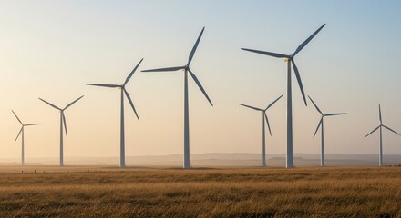 Wind Turbines in Field