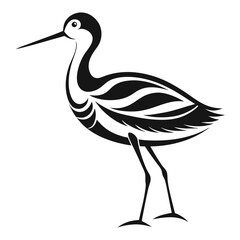 Obraz premium Minimalist-stencil-of-an-American-avocet-bird 